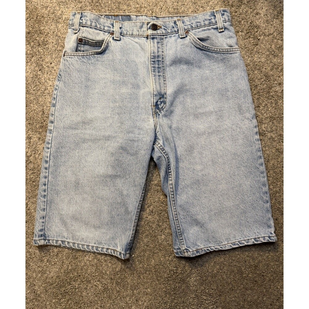 Vintage 90s Levis Orange Tab Light Wash Denim Jean Shorts Size 34